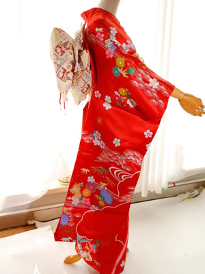 Kimono belt, swinging sleeve kimono flower knot, big three-leaf shaped bow with belt bag belt, geisha shaped belt. - Yandan_Hanfu