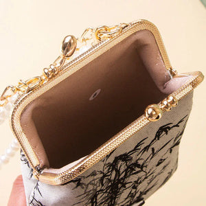 Handmade embroidered pearl celebrity cheongsam banquet bag - Yandan_Hanfu