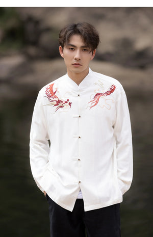 New Chinese Tang style Chinese style button top embroidered jacket Mao suit jacket - Yandan_Hanfu