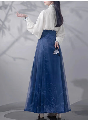 New Chinese style orchid horse dress Ming-made Hanfu skirt - Yandan_Hanfu