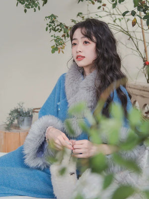 Blue Orchid Modern Qipao Tow piece Set – Winter Chinese Style Outfit - Yandan_Hanfu