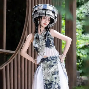 Miao tie-dye clothing female minority Hunan Guizhou Yunnan ethnic style - Yandan_Hanfu