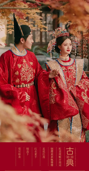 Ming-made Han-style wedding clothes, men's and women's couples' suits - Yandan_Hanfu