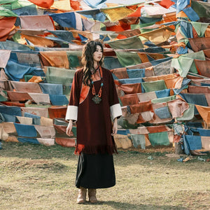 “Mani Stone” – Tassel Dress with Tibetan-Inspired Ethnic Elements | New Chinese Style - Yandan_Hanfu