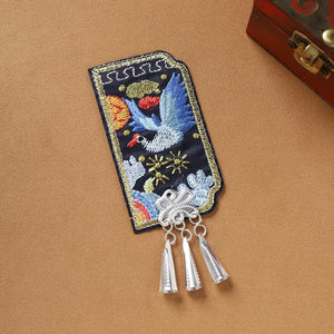 Guizhou Miao ethnic style intangible cultural heritage refrigerator sticker embroidery Miao silver fringed handmade - Yandan_Hanfu