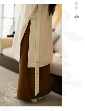 Yellow Rose – New Chinese Style Song-Inspired Coat | Everyday Hanfu Outerwear with Flowing Sleeve Dress - Yandan_Hanfu