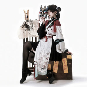 【Walk with Spirits】New Chinese Lolita Outfit – Han-Inspired Top and Skirt Duo - Yandan_Hanfu
