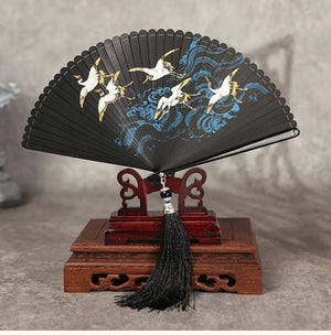 Folding fan female dance fan Hanfu Chinese style full bamboo fan - Yandan_Hanfu