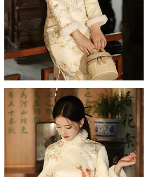 national style tea cheongsam, autumn clothes - Yandan_Hanfu