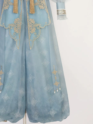 【Cloud traveler】 blue Hanfu Dunhuang Western style ethnic style suit Princess Jasmine - Yandan_Hanfu