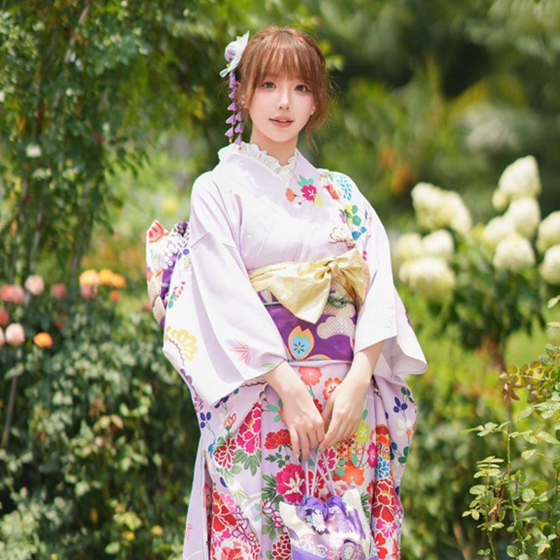 Kimono für Damen, traditioneller japanischer Stil, große Ärmel, Verbesserungskleid und Kleiderset, Positionierungsdruck, Bar-Mizwa-Kimono