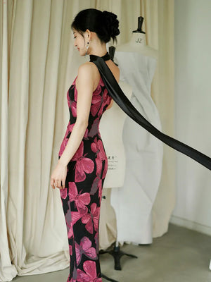 "Shadow" fishtail streamer robe knot bride engagement annual party dress - Yandan_Hanfu
