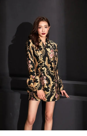 Jacquard dress Cheongsam blazer - Yandan_Hanfu