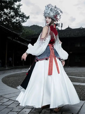 Miao Design Ethnic Tujia Miao Xinjiang Girl outfit - Yandan_Hanfu