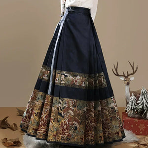 Ming Dynasty Hanfu women's horse skirt sweater autumn and winter suit - Yandan_Hanfu