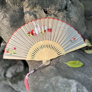 Suzhou double-sided embroidery fan antique embroidery folding fan antique fan cheongsam - Yandan_Hanfu