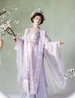 Purple Song Dynasty embroidered big-sleeved Chinese Hanfu - Yandan_Hanfu
