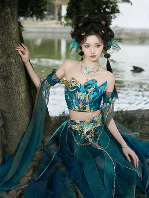 Blue Hanfu women's Dress exotic style Butterfly Cosplay - Yandan_Hanfu
