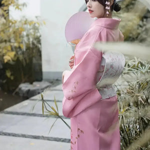 Pink Japanese kimono yukata vintage dress modified kimono - Yandan_Hanfu