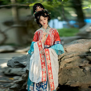 Cloud Silks – Traditional Hanfu Dress Inspired by Wei-Jin Era, Cross-Collar Revival for Women - Yandan_Hanfu