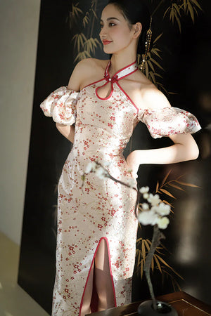 "Huanmei" red cheongsam bride wedding dress toast dress engagement - Yandan_Hanfu