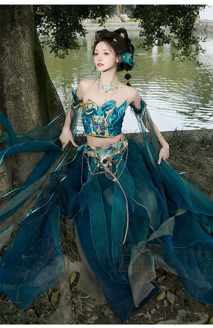 Blue Hanfu women's Dress exotic style Butterfly Cosplay - Yandan_Hanfu