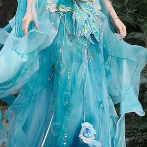 【Dance of the Peacock】 Dunhuang-Inspired Hanfu Set in Ethereal Desert Hues - Yandan_Hanfu