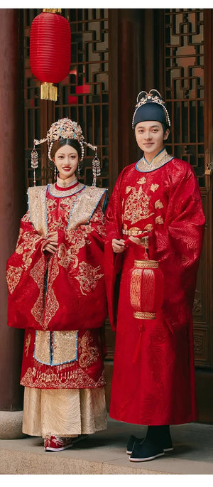 Ming-made Han-style wedding clothes, men's and women's couples' suits - Yandan_Hanfu