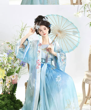 【Petals in the Breeze】Song-Style Hanfu Set with Short-Sleeve Beizi – Everyday Spring Elegance - Yandan_Hanfu