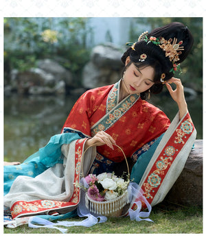 Cloud Silks – Traditional Hanfu Dress Inspired by Wei-Jin Era, Cross-Collar Revival for Women