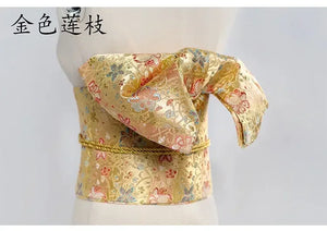 Japanese kimono waist seal Yukata belt gorgeous brocade bow belt styling knot waist seal - Yandan_Hanfu