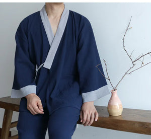 Spring&summer men's pure cotton Hanfu antique pajamas - Yandan_Hanfu