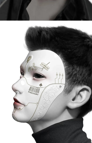 Cyberpunk mask full face antique technology sense cos male - Yandan_Hanfu