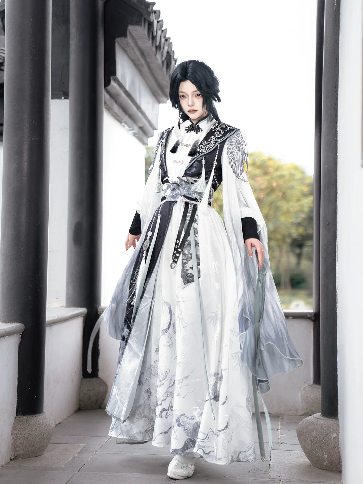 Magpie Feather Hanfu Set | Xianxia Knight Style 4-Piece Spring Autumn