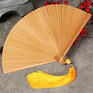 Folding fan female dance fan Hanfu Chinese style full bamboo fan - Yandan_Hanfu