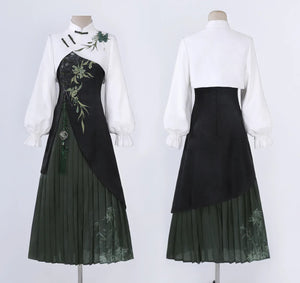 Zhujian Snow New Chinese Hanfu Dress Daily National Style Han Elements Set - Yandan_Hanfu