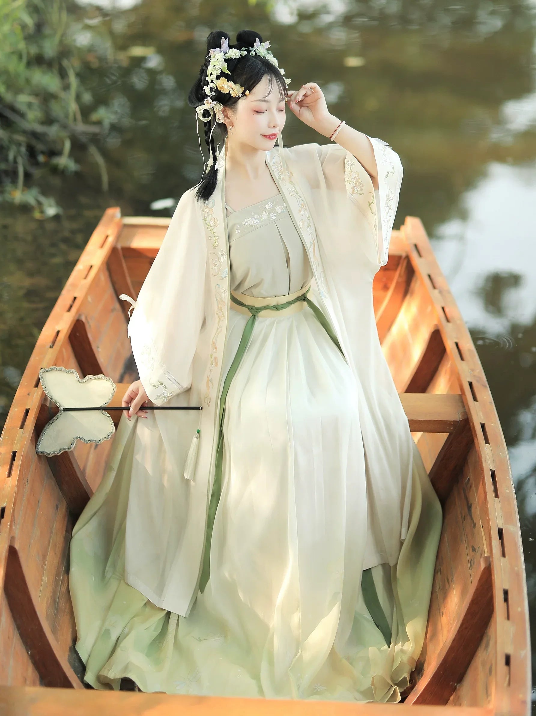 Song dynasty | Traditional Green&Blue Chinese Hanfu daily Spring and Summer new style - Yandan_Hanfu