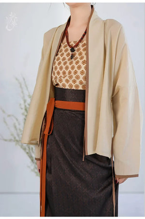 Song Dynasty Hanfu Airplane Sleeves Song Vest Spinning Skirt Spring and Summer Retro Modern Hanfu - Yandan_Hanfu