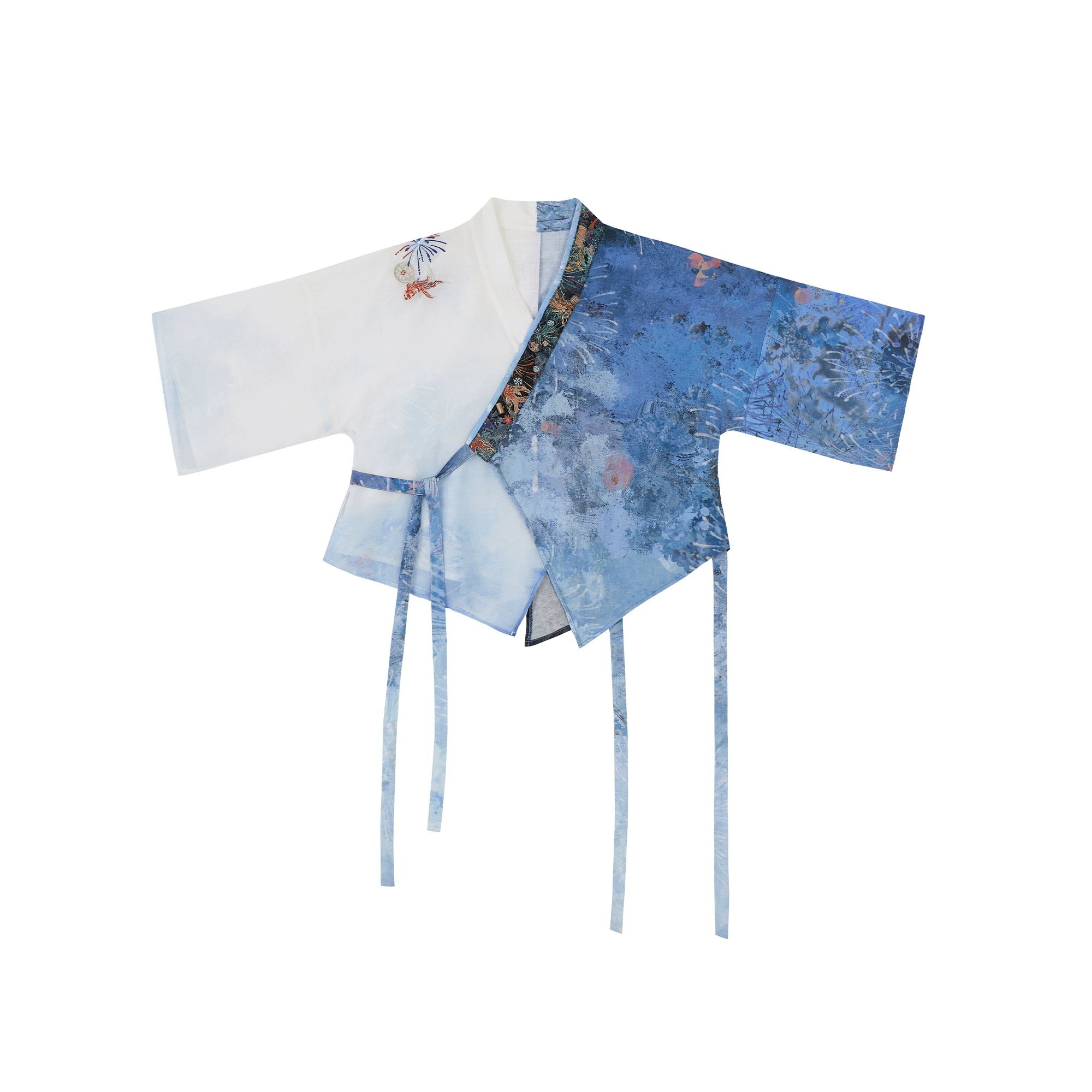 Yulong Dance – Modern Hanfu Set | Embroidered Cross-Collar Dao Robe with Loose Pants (Spring & Autumn)