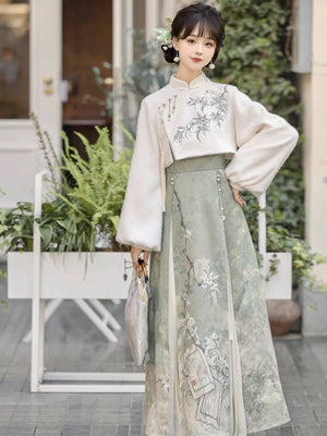 Lixiang leads to Hanfu women's Han elements Chinese style new Chinese top dress set spring and autumn - Yandan_Hanfu
