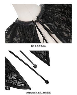 Dark Gothic Shawl Women's Summer Vintage Irregular Lace Short Cloak - Yandan_Hanfu