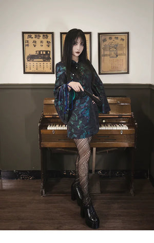 Retro black cheongsam short skirt - Yandan_Hanfu