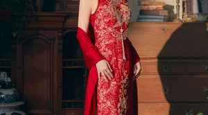 Beloved Dream – New Chinese Red Bridal Qipao/Cheongsam Dress for Engagement, Wedding Toast & Spring Ceremony - Yandan_Hanfu