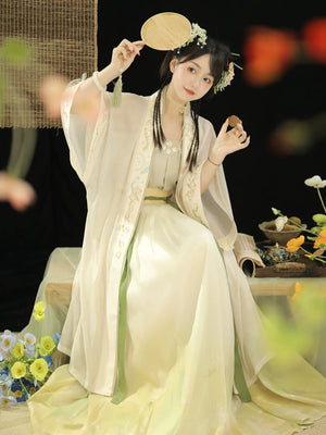 Song dynasty | Traditional Green&Blue Chinese Hanfu daily Spring and Summer new style - Yandan_Hanfu