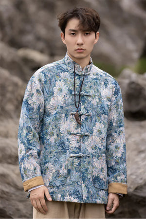 New Chinese Tang style men's button-up printed jacket - Yandan_Hanfu