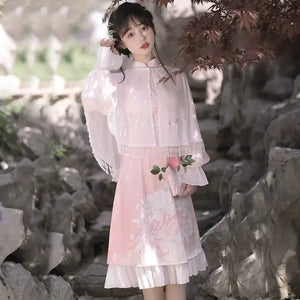 Feihua Fish Shadow Hanfu Women's Daily Han Element New Chinese Style Cheongsam Dress - Yandan_Hanfu