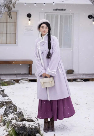 Iris set embroidery purple autumn and winter Hanfu - Yandan_Hanfu