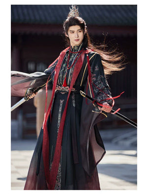 Junlin | Unisex Traditional Hanfu Set – Flowing Wide-Sleeve Xianxia-Inspired Outfit for Spring & Summer - Yandan_Hanfu