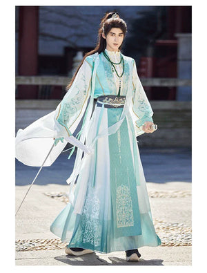 Junlin | Unisex Traditional Hanfu Set – Flowing Wide-Sleeve Xianxia-Inspired Outfit for Spring & Summer - Yandan_Hanfu