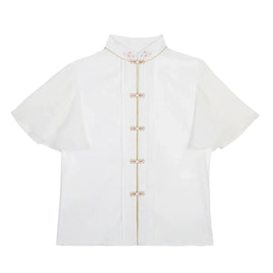 Modern Hanfu Summer Set – New Chinese Style Blouse with Horse-Face Skirt - Yandan_Hanfu